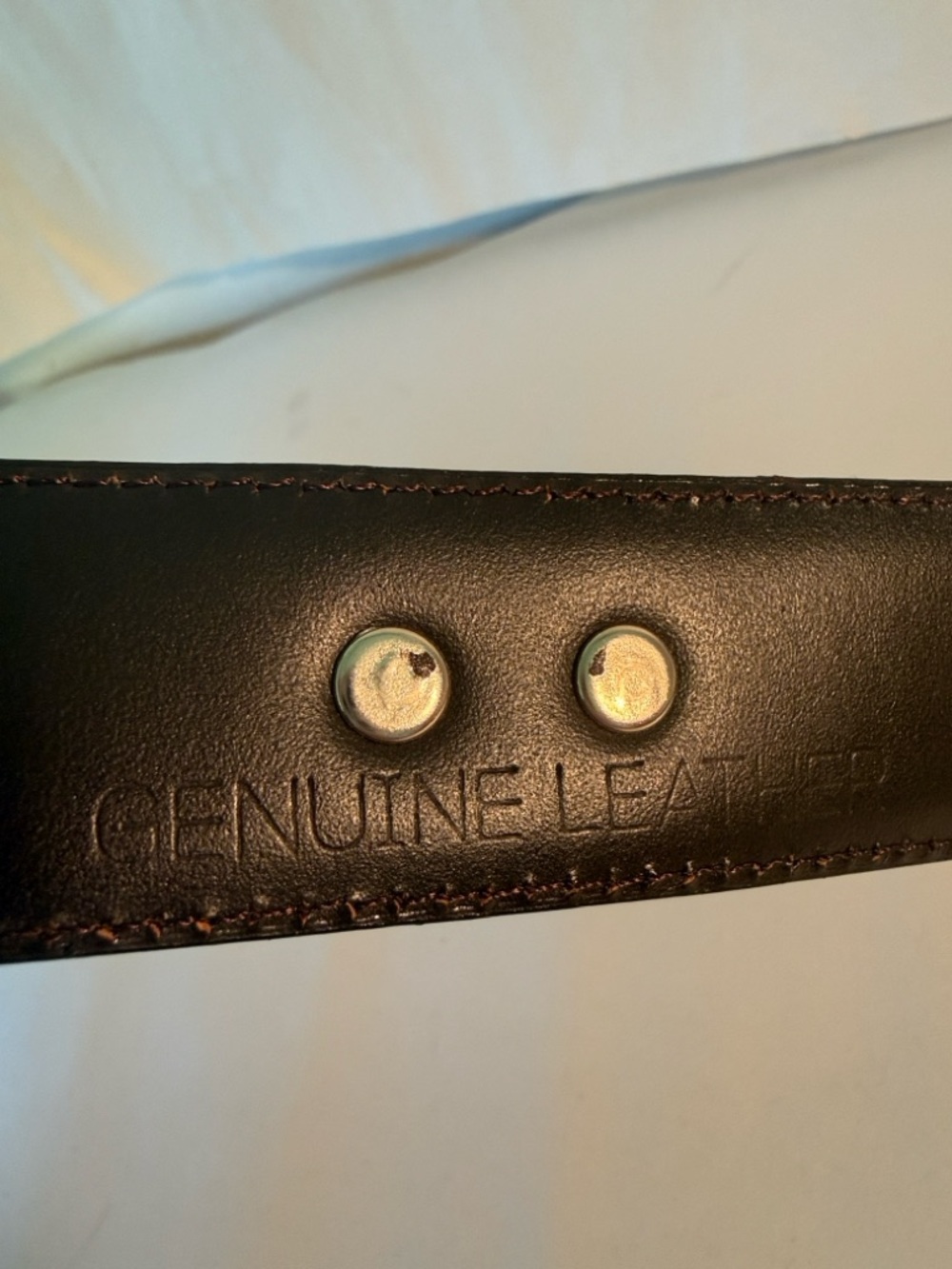 Vintage Western Leather Belt Silver Tone Conchos Engraved Buckle Brown Boho - Picture 6 of 7